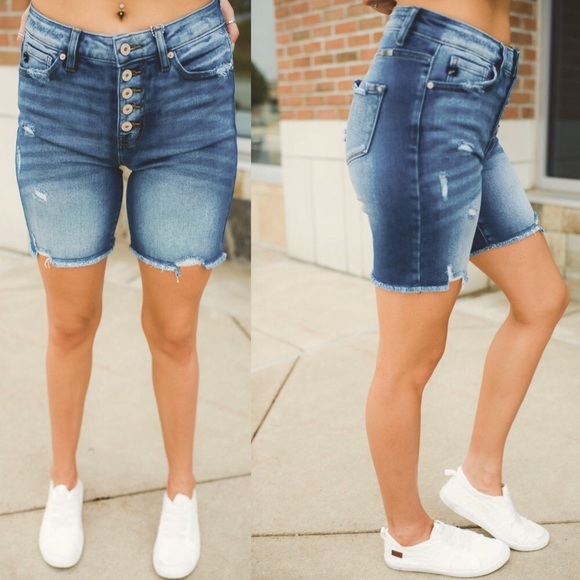 KanCan | Jean Button Fly Shorts - Picture 7 of 11